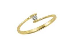 Fingerring OROLINO "585 Gold Brillant 0,06ct." Fingerringe Gr. 054 (17,2), 0,06 ct SI = kleine Einschlüsse, Gold, gelb (gelb, weiß) Damen Fingerringe von OROLINO