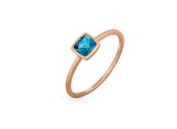 Fingerring OROLINO "585 Gold Roségold Blautopas (beh.)" Fingerringe Gr. 056 (17,8), Gold, rot (rot, blau) Damen Fingerringe von OROLINO