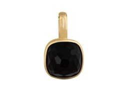 Ketten-Anhänger OROLINO "585 Gold mit Onyx 6x6mm" Schmuckanhänger Gr. ONE-SIZE, Gold, 0,6 g, gelb (gelb, schwarz) Damen Anhänger von OROLINO