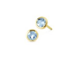 Paar Ohrstecker OROLINO "585/- Gelbgold Blautopas Sky Blue" Ohrringe Gr. ONE-SIZE, Gold, gelb (gelb, hellblau) Damen Ohrstecker von OROLINO