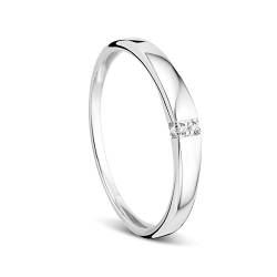 OROVI Damen-Ring Memoire Hochzeitsring Weißgold 9 Karat (375) Diamant 0.02 carat Verlobungsring Diamantring von OROVI
