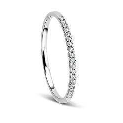 OROVI Ring Damen Ewigkeitsring Weißgold 9 Karat / 375 Gold Diamant Brillianten 0,08 ct von OROVI