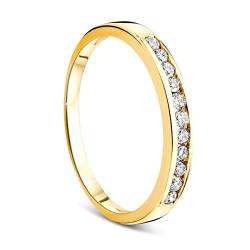 Orovi Damen-Ring Memoire Hochzeitsring GelbGold 14 Karat (585) Brillianten 0.20 carat Verlobungsring Diamantring von OROVI