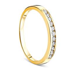 Orovi Damen-Ring Memoire Hochzeitsring GelbGold 9 Karat (375) Diamant 0.20 carat Verlobungsring Diamantring von OROVI