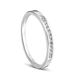 Orovi Damen-Ring Memoire Hochzeitsring Weißgold 14 Karat (585) Brillianten 0.10 carat Verlobungsring Diamantring von OROVI