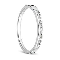 Orovi Damen-Ring Memoire Hochzeitsring Weißgold 9 Karat (375) Brillianten 0.10 carat Verlobungsring Diamantring von OROVI