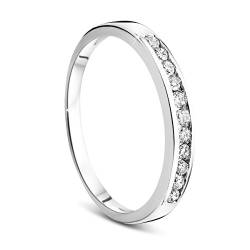 Orovi Damen-Ring Memoire Hochzeitsring Weißgold 9 Karat (375) Brillianten 0.20 carat Verlobungsring Diamantring von OROVI