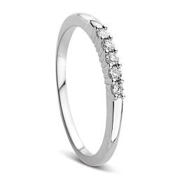Orovi Damen-Ring Memoire Hochzeitsring Weißgold 9 Karat (375) Diamant 0.10 carat Verlobungsring Diamantring von OROVI
