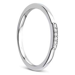 Orovi Damen Ring Weißgold 0.03 Ct Diamant Verlobungsring Ehering Trauring 9 Karat (375) Gold und Diamanten Brillanten von OROVI