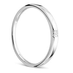 Orovi Damen Ring Weißgold 0.06 Ct Solitär Diamant Verlobungsring 18 Karat (750) Gold und Diamant Brillant von OROVI