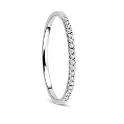 Orovi Damen Ring Weißgold 0.09 Ct Diamant Eternity/Ewigkeitsring 18 Karat (750) Gold und Diamanten Brillanten von OROVI