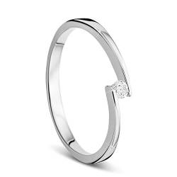 Orovi Ring für Damen Verlobungsring Gold Solitärring Diamantring 9 Karat (375) Brillanten 0.05crt Weißgold Ring mit Diamanten Ring Handgemacht in Italien von OROVI