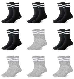 ORPAPA Socken Kinder Sportsocken Tennissocken Kinder Jungen Mädchen Elastische Baumwolle Kindersocken 9 Paar Farbig von ORPAPA