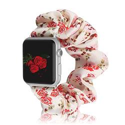 Kompatibel mit Apple Watch Armbändern 45 mm 42 mm 44 mm, Haargummi-Armband, elastisch, für Frauen, Mädchen, Armband aus Stoff, bedruckt für Apple iWatch Serie 7 6 5 4 3 2 1 von ORROKER