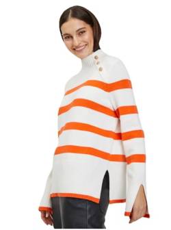 ORSAY Orange-weißer gestreifter Damen Pullover Damen-Oberteile | Tops, T-Shirts und Blusen | Modische Oberbekleidung | Vielfältige Styles | Trendige Damenmode | Casual Outfits | Elegante Tops S von ORSAY