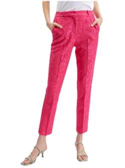 ORSAY Rosa gemusterte Damen-Cropped-Hose Slim Fit Hosen für Damen | Stilvolle Damenhosen | Bequemer Modetrends | Vielseitige Kollektion | Business Casual | Moderne Schnitte 36 von ORSAY