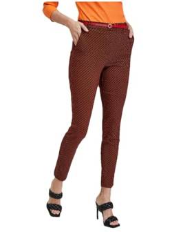 ORSAY Schwarz-rot gemusterte Damenhose Slim Fit Hosen für Damen | Stilvolle Damenhosen | Bequemer Modetrends | Vielseitige Kollektion | Business Casual | Moderne Schnitte 38 von ORSAY