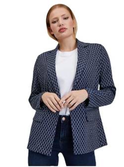ORSAY Weiß und blau gemusterte Damenjacke Blazer für Damen | Perfekte Ergänzung für Business- und Freizeitlooks | Eleganz mit einem Blazer | Damenmode online | Stilvolle Jacken | Trendige Blazer | von ORSAY