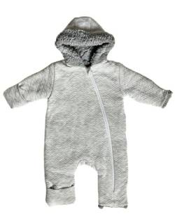 ORSON for® | Baby Overall mit Kapuze | Strampler Neugeborene mit Reißverschluss | 0-24 Monate | 100% Baumwolle | Wollwalk | Oeko-Tex (Grau b, 74-80) von ORSON for