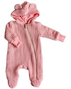 ORSON for® | Baby Overall mit Kapuze | Strampler neugeborene mit Reißverschluss | 0-24 Monate | 100% Baumwolle | Wollwalk | Oeko-Tex (Rosa d, 56) von ORSON for