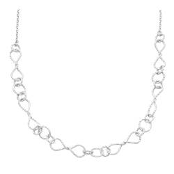 ORUS BIJOUX Halskette aus rhodiniertem Silber, diamantiert, gedreht, Sterling-Silber 925/1000 von ORUS BIJOUX