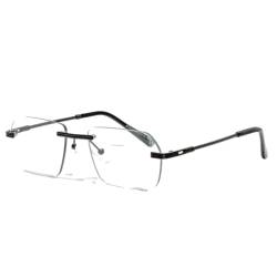 Retro rahmenlose Sonnenbrille für Herren Damen Rechteckige Sonnenbrille Ultra Kleiner Rahmen, Photochrom von OS SUNGLASSES