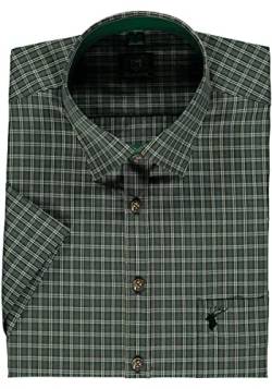OS Trachten Herren Hemd Kurzarm Jagdhemd Trype, Größe:49/50, Farbe:dunkelgrün von OS Trachten