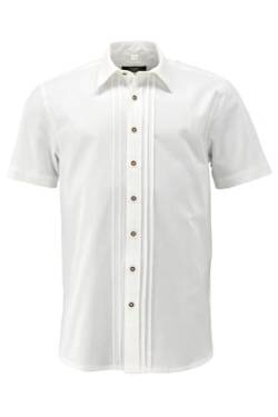 OS Trachten Herren Hemd Kurzarm Trachtenhemd mit Liegekragen Gnydys, Größe:45/46, Farbe:weiß von OS Trachten