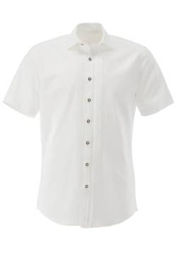 OS Trachten Herren Hemd Kurzarm Trachtenhemd mit Liegekragen Iwenac, Größe:39/40, Farbe:weiß von OS Trachten