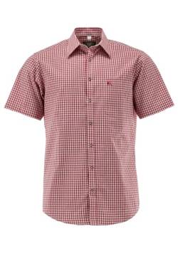 OS Trachten Herren Hemd Kurzarm Trachtenhemd mit Liegekragen Rhadi, Größe:49/50, Farbe:mittelrot von OS Trachten