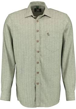 OS Trachten Herren Hemd Langarm Jagdhemd mit Liegekragen Pinzu, Größe:41/42, Farbe:trachtengrün von OS Trachten