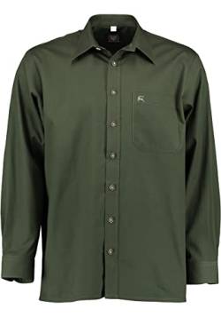 OS Trachten Herren Hemd Langarm Jagdhemd mit Liegekragen Slotu, Größe:39/40, Farbe:dunkelgrün von OS Trachten
