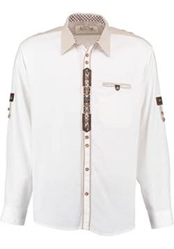 OS Trachten Herren Hemd Langarm Trachtenhemd mit Liegekragen Etuji, Größe:41/42, Farbe:weiß von OS Trachten