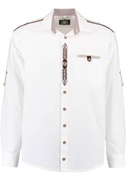 OS Trachten Herren Hemd Langarm Trachtenhemd mit Liegekragen Hupayo, Größe:37/38, Farbe:weiß von OS Trachten