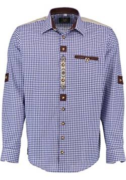 OS Trachten Herren Hemd Langarm Trachtenhemd mit Liegekragen Ozido, Größe:43/44, Farbe:Kornblau von OS Trachten