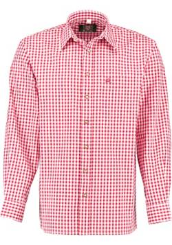 OS Trachten Herren Hemd Langarm Trachtenhemd mit Liegekragen Panxeta, Größe:35/36, Farbe:mittelrot von OS Trachten