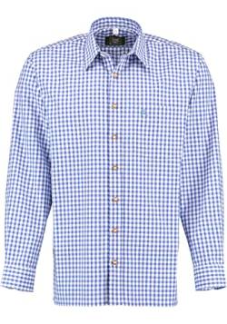 OS Trachten Herren Hemd Langarm Trachtenhemd mit Liegekragen Panxeta, Größe:37/38, Farbe:Mittelblau von OS Trachten