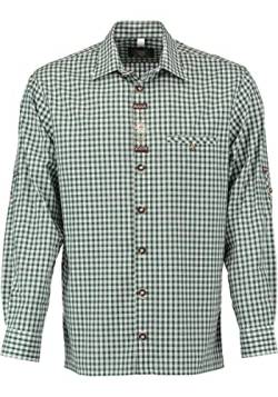 OS Trachten Herren Hemd Langarm Trachtenhemd mit Liegekragen Smoba, Größe:49/50, Farbe:Khaki/Schlamm von OS Trachten