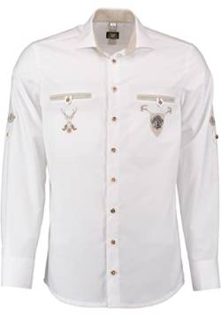 OS Trachten Herren Hemd Langarm Trachtenhemd mit Liegekragen Upojo, Größe:39/40, Farbe:weiß von OS Trachten