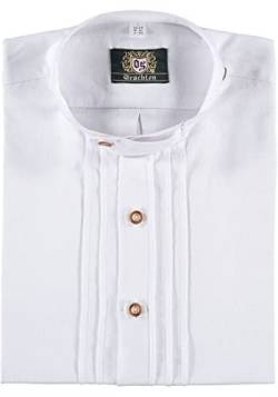 OS Trachten Herren Hemd Langarm Trachtenhemd mit Stehkragen Vuxlebi, Größe:47/48, Farbe:weiß von OS Trachten