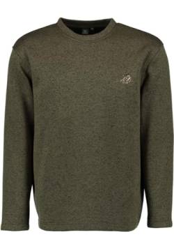 OS Trachten Herren Strickfleece-Pullover Sweatshirt Fleecepullover mit Rundhalsausschnitt Mysqafe, Größe:4XL, Farbe:Oliv von OS Trachten