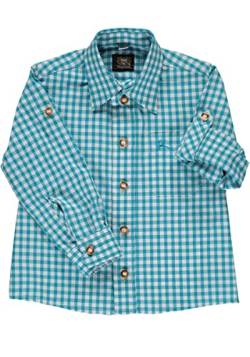 OS Trachten Kinder Hemd Jungen Langarm Trachtenhemd mit Liegekragen Lafoa, Größe:134/140, Farbe:türkis von OS Trachten