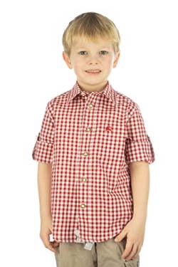 OS Trachten Kinder Hemd Jungen Langarm Trachtenhemd mit Liegekragen Lafoa, Größe:158/164, Farbe:mittelrot von OS Trachten