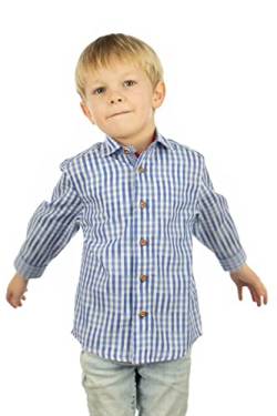 OS Trachten Kinder Hemd Jungen Langarm Trachtenhemd mit Liegekragen Pexxa, Größe:134/140, Farbe:hellblau/bleu von OS Trachten