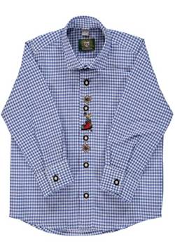 OS Trachten Kinder Hemd Jungen Langarm Trachtenhemd mit Liegekragen Purus, Größe:158/164, Farbe:Kornblau von OS Trachten