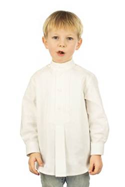 OS Trachten Kinder Hemd Jungen Langarm Trachtenhemd mit Stehkragen Quogel, Größe:122/128, Farbe:weiß von OS Trachten