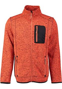 OS Trachten Orbis Herren Fleecejacke Strickfleecejacke Freizeitjacke mit Stehkragen hochgeschlossen Nucku, Größe:4XL, Farbe:orange von OS Trachten