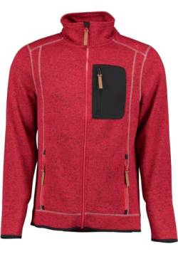 OS Trachten Orbis Herren Fleecejacke Strickfleecejacke Freizeitjacke mit Stehkragen hochgeschlossen Nucku, Größe:S, Farbe:hochrot von OS Trachten