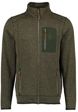 OS Trachten Orbis Herren Fleecejacke Strickfleecejacke Freizeitjacke mit Stehkragen hochgeschlossen Nucku, Größe:XXL, Farbe:oliv von OS Trachten