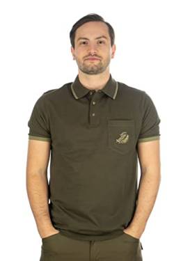 OS Trachten Polo-Shirt Sau mit Motiv Wildschwein/Keiler Oliv/grün mit Brusttasche Jagdliches Shirt in Piquie-Qualität (3XL (58)) von OS Trachten